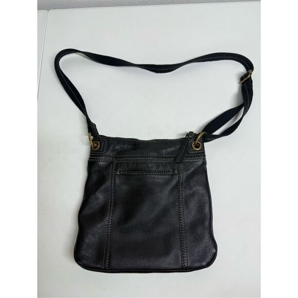 The Sac Kendra Pebbled Black Leather Crossbody Bag Adjustable Strap - Picture 5 of 12